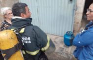 Bombeiros controlam incêndio em botija de gás