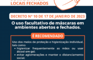 Publicado decreto que torna o uso facultativo de máscara em locais fechados em Manhuaçu
