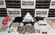 Drogas e submetralhadora apreendidas no bairro Honorato, em Lajinha