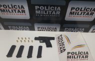 Arma e munições recolhidas no bairro São Francisco de Assis