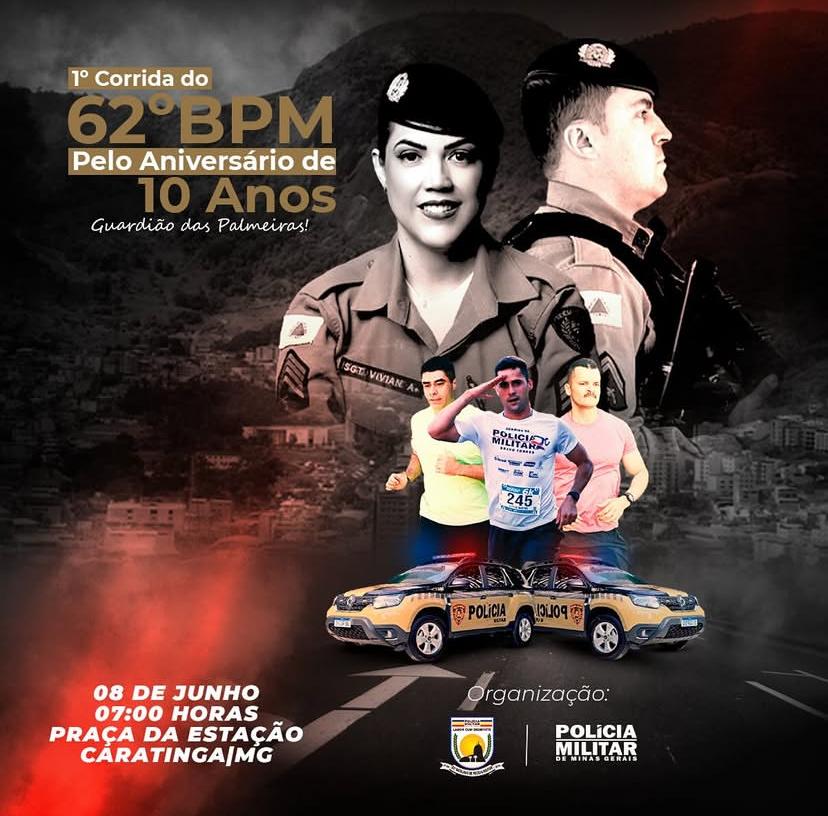 62º Batalhão da PM celebra 10 anos com corrida comemorativa